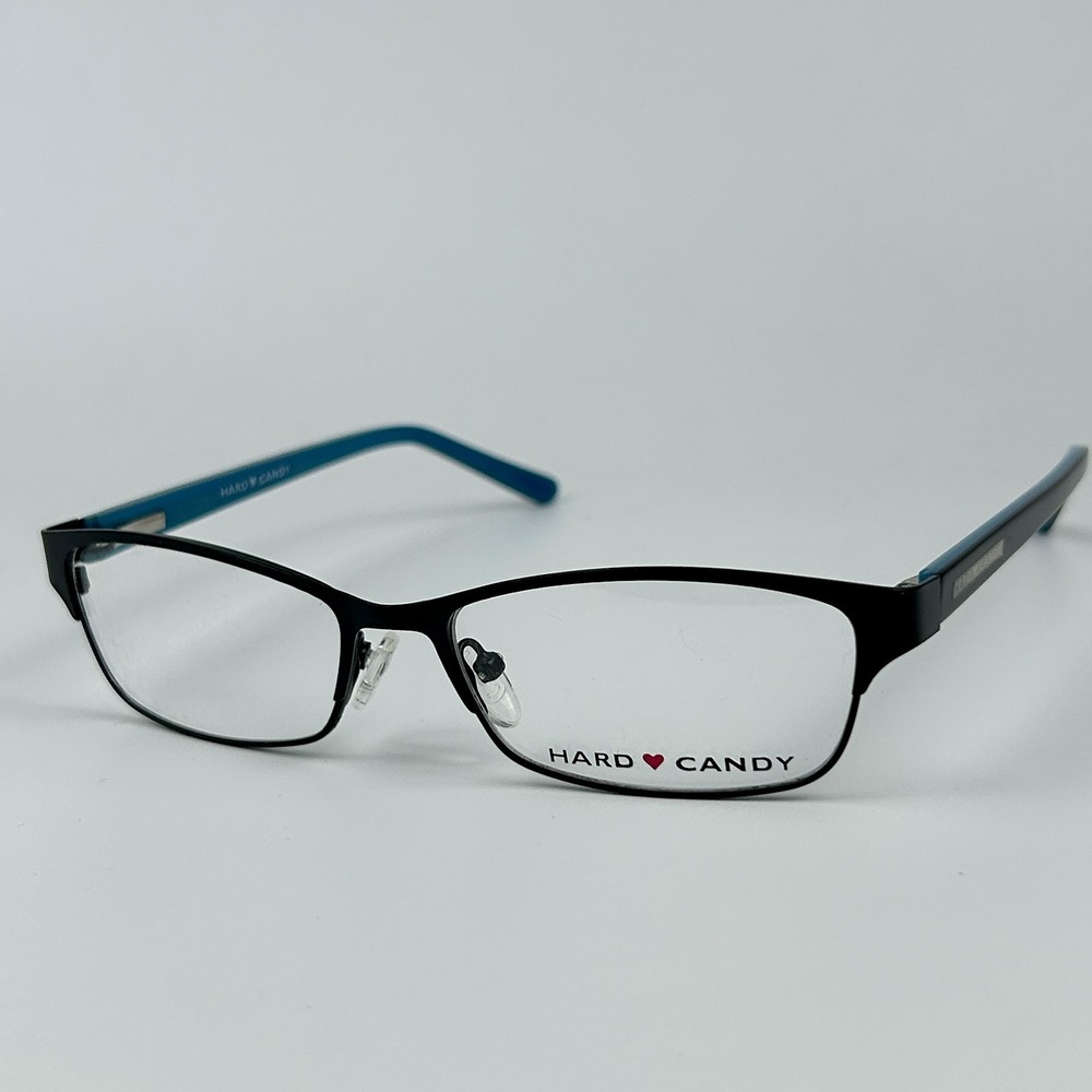 Hard Candy HC01 Womens Eyeglasses Frame Black Plastic Half Rim 52-15-135 mm